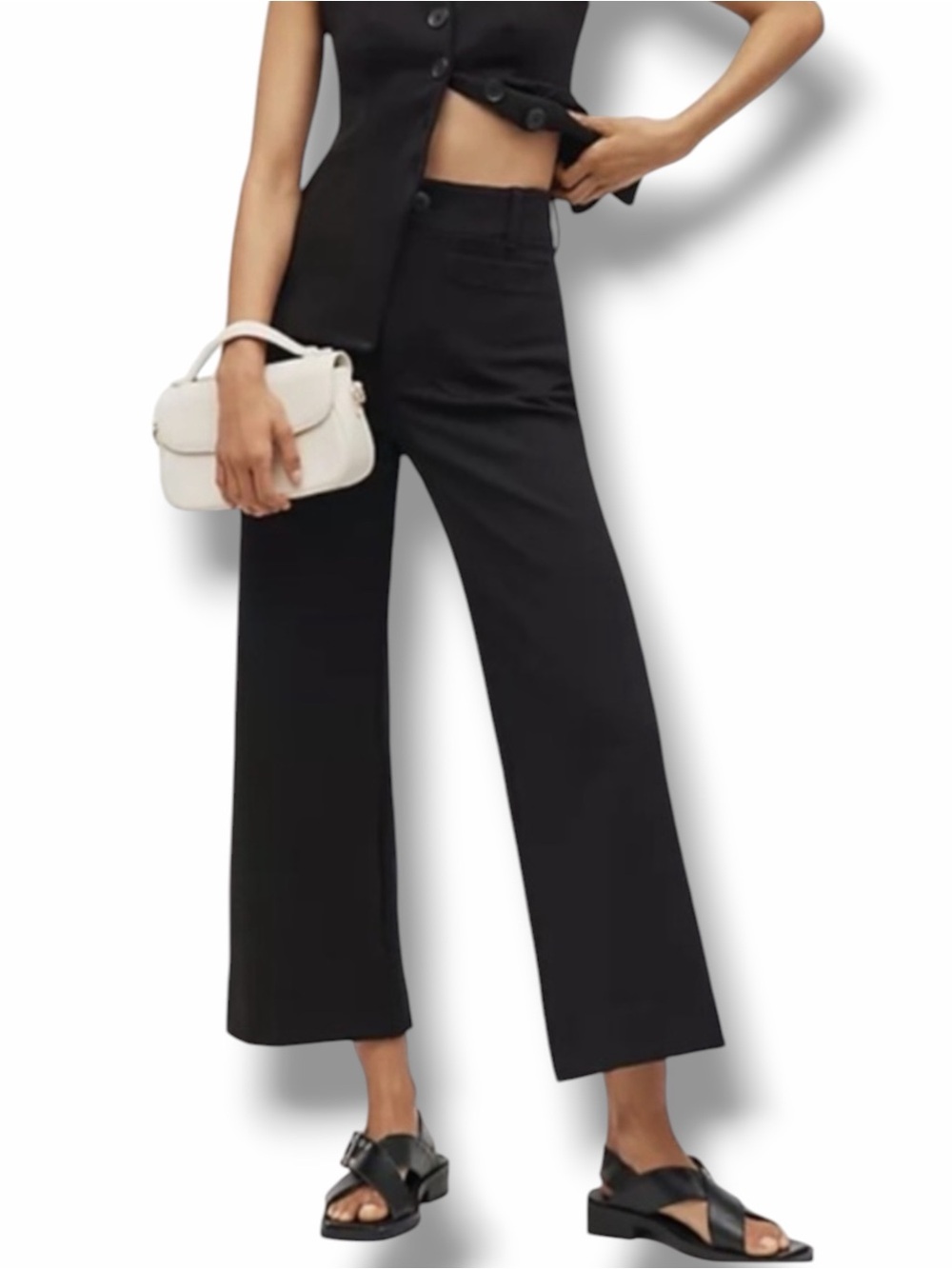 Anthropologie The Colette Wide Leg Pants by Maeve: Ponte Edition Black Size 24